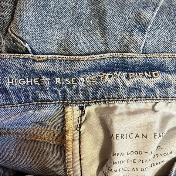 American Eagle | Highest Rise 90s Boyfriend Jeans Distressed Straight Leg Size 4 - Picture 3 of 13